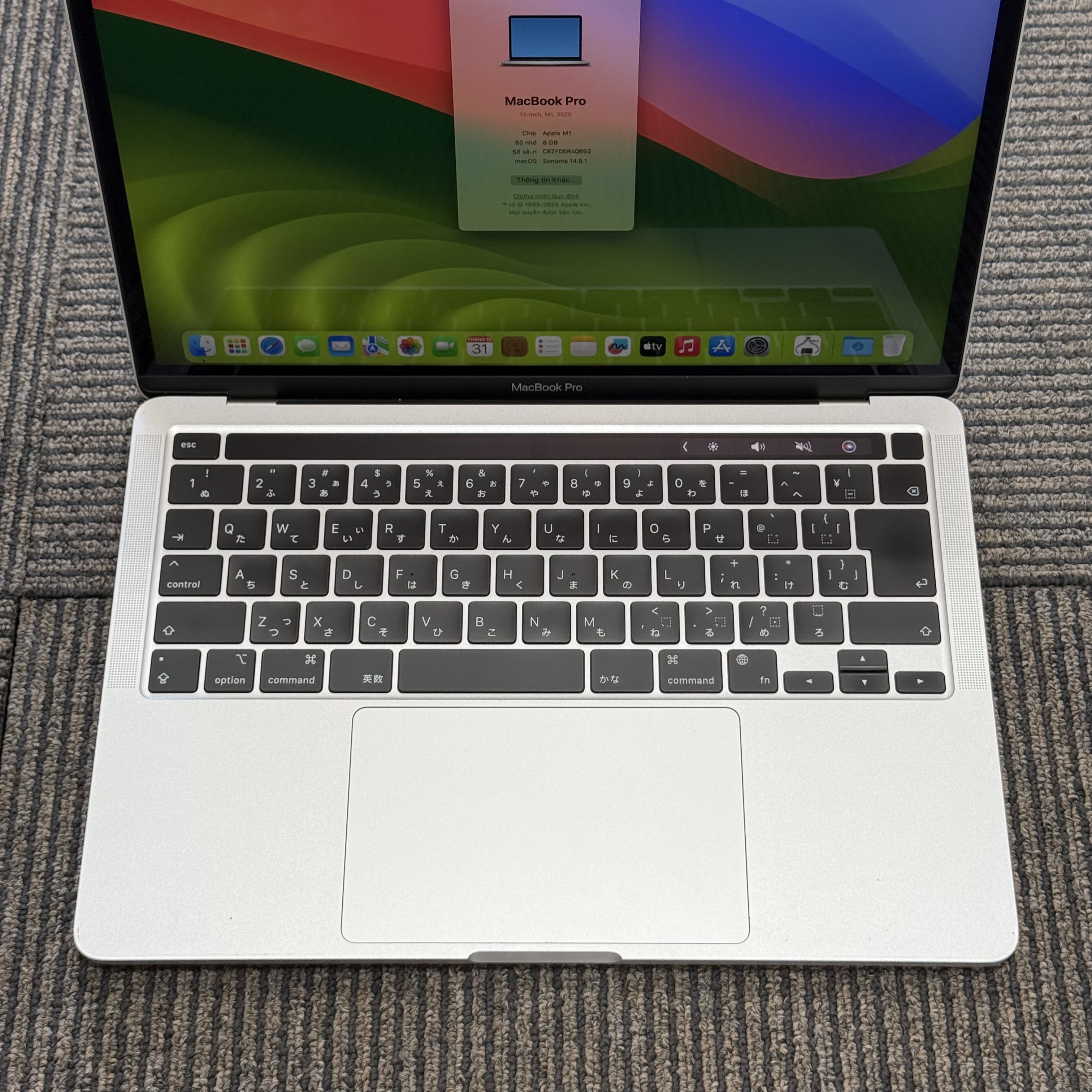 Macbook Pro 13-inch Silver 2020 Apple M1/RAM 8GB/SSD 256GB Macbook Pro 13-inch Silver 2020 Apple M1/RAM 8GB/SSD 256GB