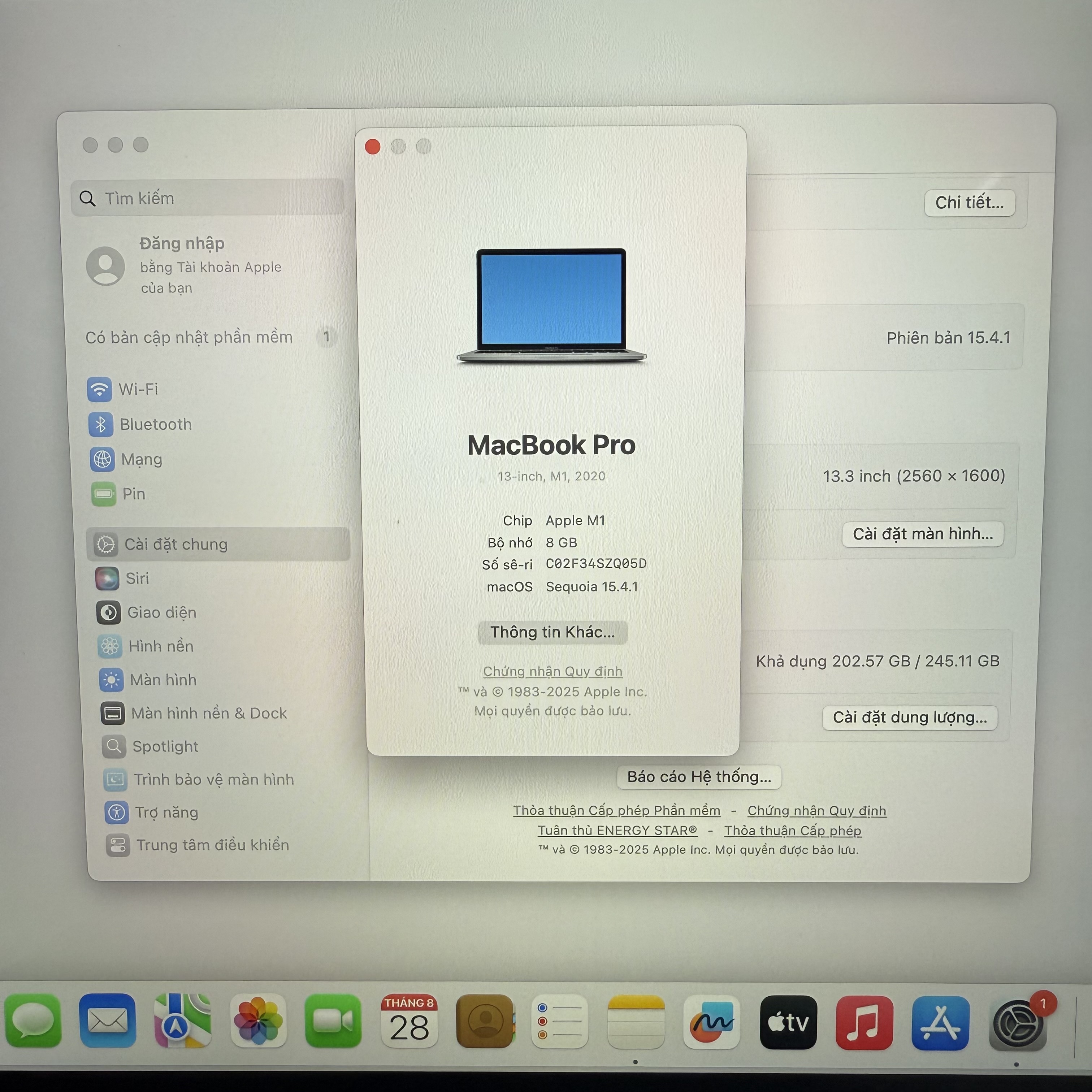 Macbook Pro 13-inch Silver 2020 Apple M1/RAM 8GB/SSD 256GB Macbook Pro 13-inch Silver 2020 Apple M1/RAM 8GB/SSD 256GB